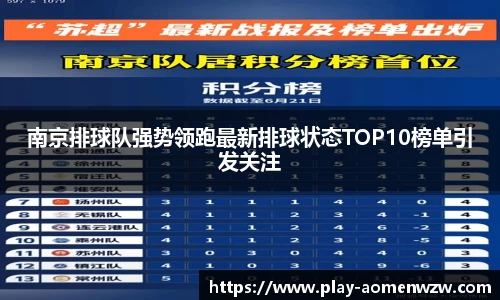 南京排球队强势领跑最新排球状态TOP10榜单引发关注